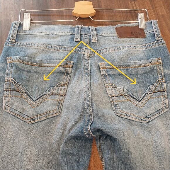 BKE Men's Straight Jeans in Faded Blue - Picture 4 of 12